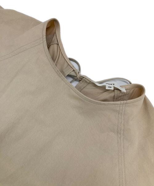 YORI（ヨリ）YORI (ヨリ) コットンパフスリーブワンピース ベージュ サイズ:36の古着・服飾アイテム