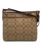 COACHコーチ）の古着「シグネチャー ショルダーバッグ」｜ブラウン