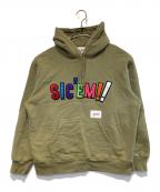 SUPREME×WTAPSシュプリーム×ダブルタップス）の古着「Sic'em Hooded Sweatshirt」｜カーキ