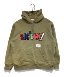 SUPREME×WTAPS（シュプリーム×ダブルタップス）の古着「Sic'em Hooded Sweatshirt」｜カーキ