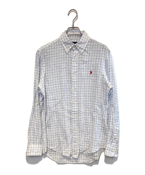 POLO RALPH LAUREN（ポロ・ラルフローレン）POLO RALPH LAUREN (ポロ・ラルフローレン) リネンチェックシャツ ホワイト サイズ:XSの古着・服飾アイテム
