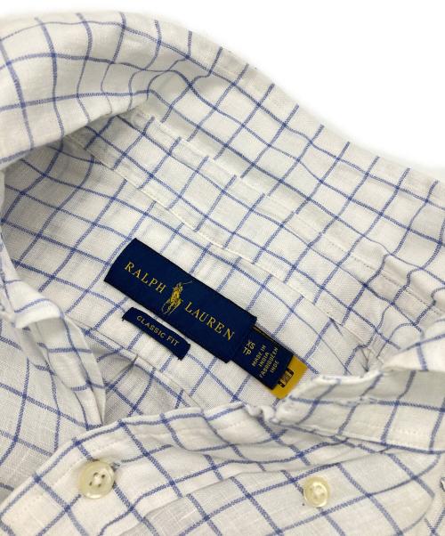 POLO RALPH LAUREN（ポロ・ラルフローレン）POLO RALPH LAUREN (ポロ・ラルフローレン) リネンチェックシャツ ホワイト サイズ:XSの古着・服飾アイテム