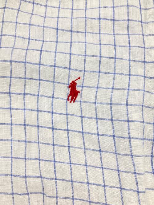 POLO RALPH LAUREN（ポロ・ラルフローレン）POLO RALPH LAUREN (ポロ・ラルフローレン) リネンチェックシャツ ホワイト サイズ:XSの古着・服飾アイテム