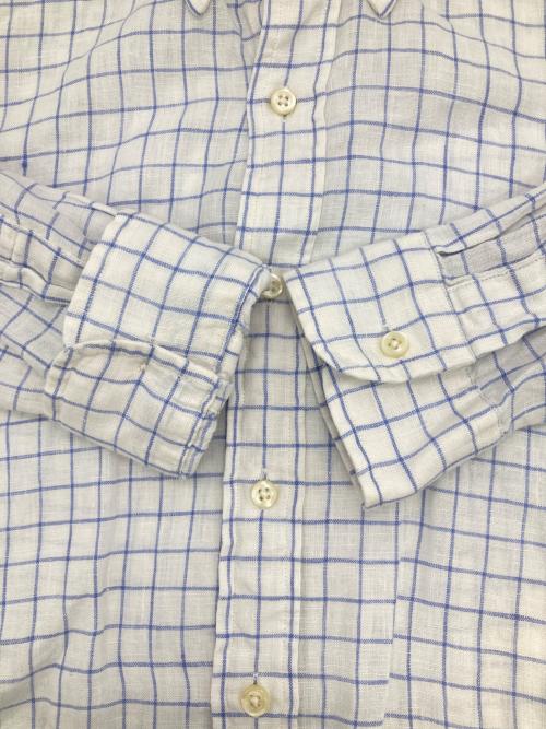 POLO RALPH LAUREN（ポロ・ラルフローレン）POLO RALPH LAUREN (ポロ・ラルフローレン) リネンチェックシャツ ホワイト サイズ:XSの古着・服飾アイテム