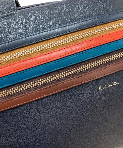 PAUL SMITH（ポールスミス）PAUL SMITH (ポールスミス) ジップストライプトートバッグ ネイビーの古着・服飾アイテム