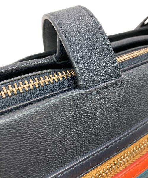 PAUL SMITH（ポールスミス）PAUL SMITH (ポールスミス) ジップストライプトートバッグ ネイビーの古着・服飾アイテム