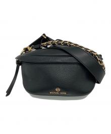 MICHAEL KORS（マイケル・コース）の古着「スレーターエクストラ スモールペプルド レザースリングバッグ」｜ブラック