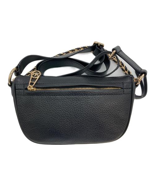 MICHAEL KORS（マイケル・コース）MICHAEL KORS (マイケル・コース) スレーターエクストラ スモールペプルド レザースリングバッグ ブラックの古着・服飾アイテム