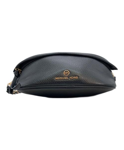 MICHAEL KORS（マイケル・コース）MICHAEL KORS (マイケル・コース) スレーターエクストラ スモールペプルド レザースリングバッグ ブラックの古着・服飾アイテム