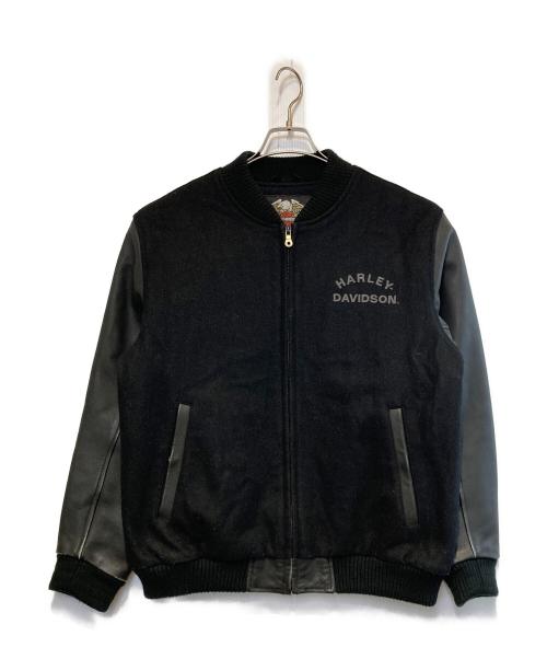 HARLEY-DAVIDSON（ハーレーダビッドソン）HARLEY-DAVIDSON (ハーレーダビッドソン) ［古着］レザー切替ジャケット ブラック サイズ:Mの古着・服飾アイテム