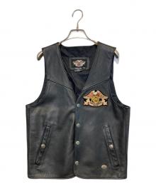 HARLEY-DAVIDSON（ハーレーダビッドソン）の古着「［古着］レザーベスト」｜ブラック
