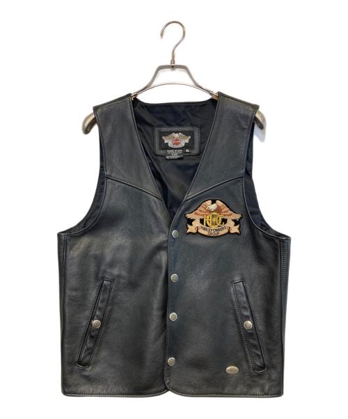 HARLEY-DAVIDSON（ハーレーダビッドソン）HARLEY-DAVIDSON (ハーレーダビッドソン) ［古着］レザーベスト ブラック サイズ:XLの古着・服飾アイテム