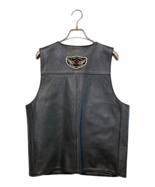 HARLEY-DAVIDSON（ハーレーダビッドソン）HARLEY-DAVIDSON (ハーレーダビッドソン) ［古着］レザーベスト ブラック サイズ:XLの古着・服飾アイテム