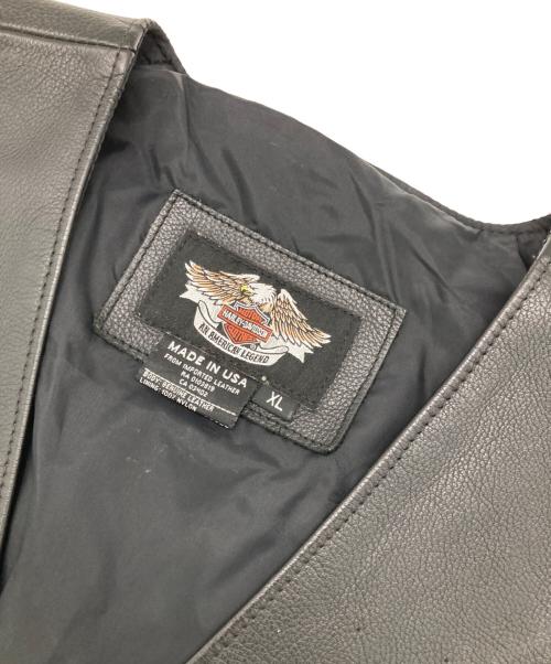HARLEY-DAVIDSON（ハーレーダビッドソン）HARLEY-DAVIDSON (ハーレーダビッドソン) ［古着］レザーベスト ブラック サイズ:XLの古着・服飾アイテム