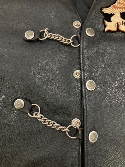 HARLEY-DAVIDSON（ハーレーダビッドソン）HARLEY-DAVIDSON (ハーレーダビッドソン) ［古着］レザーベスト ブラック サイズ:XLの古着・服飾アイテム
