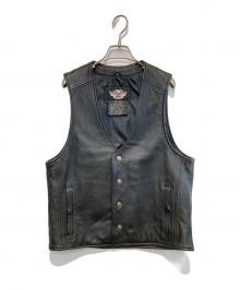 HARLEY-DAVIDSON（ハーレーダビッドソン）の古着「［古着］レザーベスト」｜ブラック