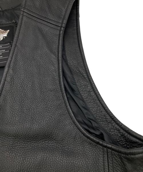 HARLEY-DAVIDSON（ハーレーダビッドソン）HARLEY-DAVIDSON (ハーレーダビッドソン) ［古着］レザーベスト ブラック サイズ:Mの古着・服飾アイテム