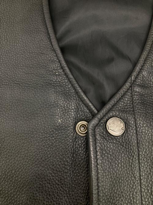 HARLEY-DAVIDSON（ハーレーダビッドソン）HARLEY-DAVIDSON (ハーレーダビッドソン) ［古着］レザーベスト ブラック サイズ:Mの古着・服飾アイテム