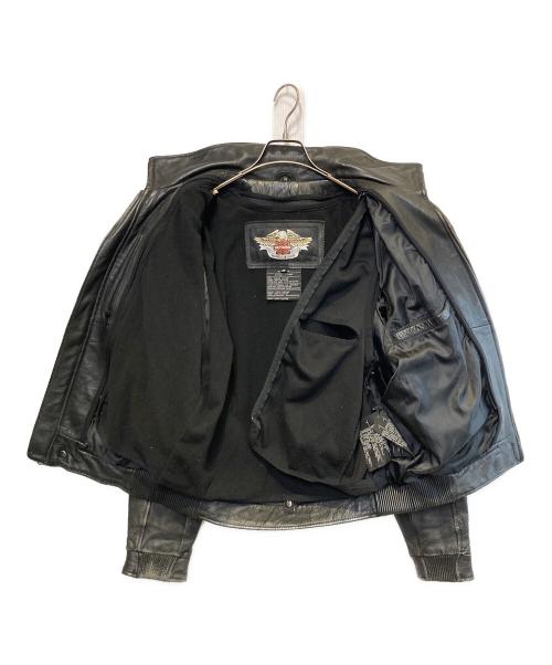 HARLEY-DAVIDSON（ハーレーダビッドソン）HARLEY-DAVIDSON (ハーレーダビッドソン) ［古着］レザーライダースジャケット ブラック サイズ:Sの古着・服飾アイテム
