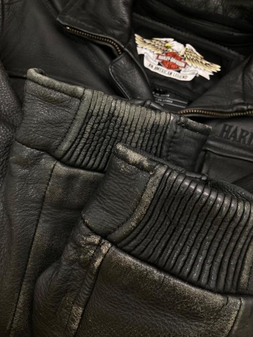 HARLEY-DAVIDSON（ハーレーダビッドソン）HARLEY-DAVIDSON (ハーレーダビッドソン) ［古着］レザーライダースジャケット ブラック サイズ:Sの古着・服飾アイテム