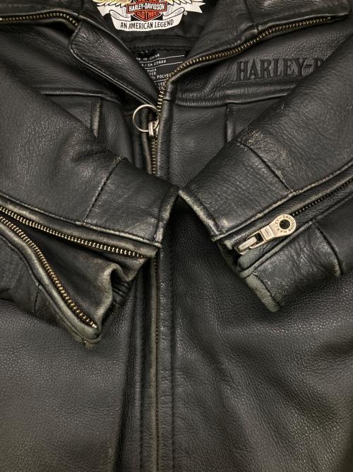 HARLEY-DAVIDSON（ハーレーダビッドソン）HARLEY-DAVIDSON (ハーレーダビッドソン) ［古着］レザーライダースジャケット ブラック サイズ:Sの古着・服飾アイテム