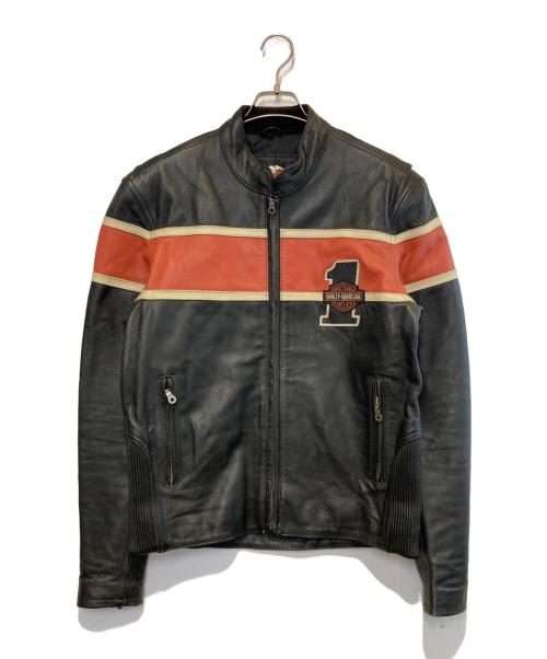 HARLEY-DAVIDSON（ハーレーダビッドソン）HARLEY-DAVIDSON (ハーレーダビッドソン) ［古着］レザーライダースジャケット ブラック サイズ:Mの古着・服飾アイテム