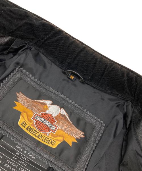 HARLEY-DAVIDSON（ハーレーダビッドソン）HARLEY-DAVIDSON (ハーレーダビッドソン) ［古着］レザーライダースジャケット ブラック サイズ:Mの古着・服飾アイテム
