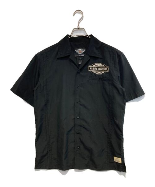 HARLEY-DAVIDSON（ハーレーダビッドソン）HARLEY-DAVIDSON (ハーレーダビッドソン) オープンカラーシャツ ブラック サイズ:Sの古着・服飾アイテム