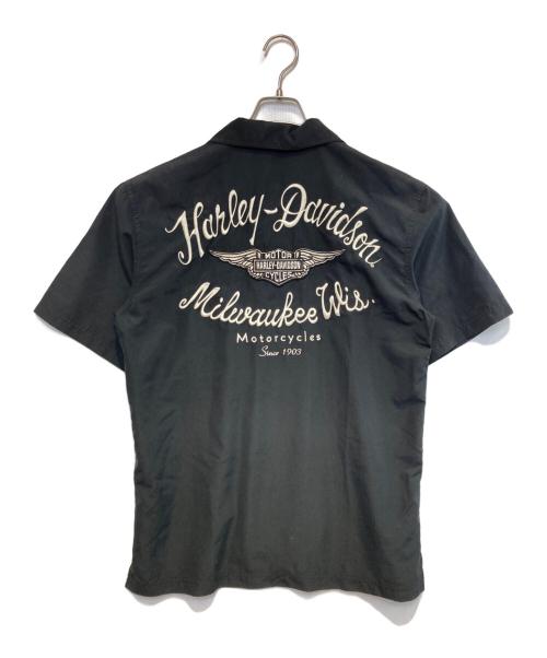 HARLEY-DAVIDSON（ハーレーダビッドソン）HARLEY-DAVIDSON (ハーレーダビッドソン) オープンカラーシャツ ブラック サイズ:Sの古着・服飾アイテム