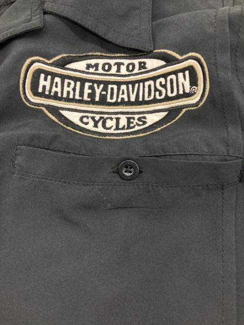 HARLEY-DAVIDSON（ハーレーダビッドソン）HARLEY-DAVIDSON (ハーレーダビッドソン) オープンカラーシャツ ブラック サイズ:Sの古着・服飾アイテム