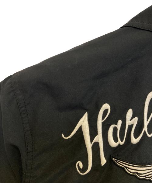 HARLEY-DAVIDSON（ハーレーダビッドソン）HARLEY-DAVIDSON (ハーレーダビッドソン) オープンカラーシャツ ブラック サイズ:Sの古着・服飾アイテム