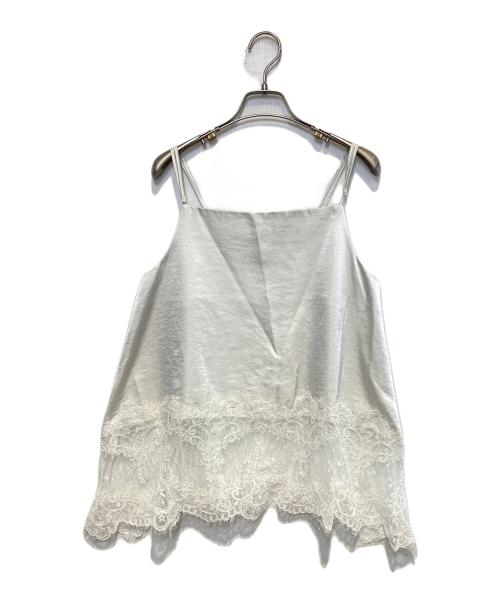 BABYLONE（バビロン）BABYLONE (バビロン) ヘムレースキャミソール ホワイト サイズ:Freeの古着・服飾アイテム