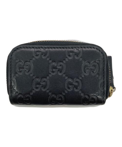 GUCCI（グッチ）GUCCI (グッチ) グッチシマレザーコインケース ブラックの古着・服飾アイテム