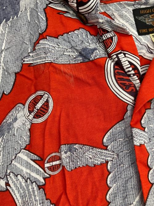 HARLEY-DAVIDSON（ハーレーダビッドソン）HARLEY-DAVIDSON (ハーレーダビッドソン) オープンカラーシャツ レッド サイズ:Lの古着・服飾アイテム