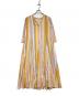ne quittez pas（ヌキテパ）の古着「Cotton Voile Stripe Panel Dress」｜イエロー
