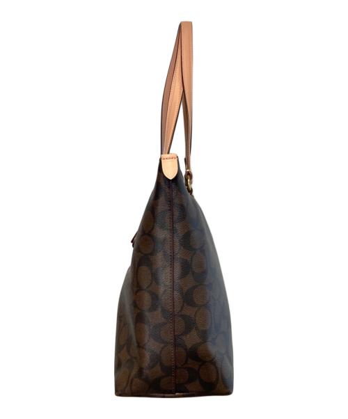 COACH（コーチ）COACH (コーチ) ステーショントートバッグ・シグネチャーキャンバス ブラウンの古着・服飾アイテム