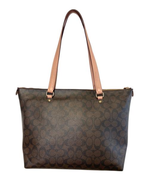COACH（コーチ）COACH (コーチ) ステーショントートバッグ・シグネチャーキャンバス ブラウンの古着・服飾アイテム