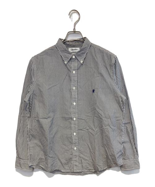 Gymphlex（ジムフレックス）Gymphlex (ジムフレックス) ストライプBDシャツ ブラック サイズ:16の古着・服飾アイテム