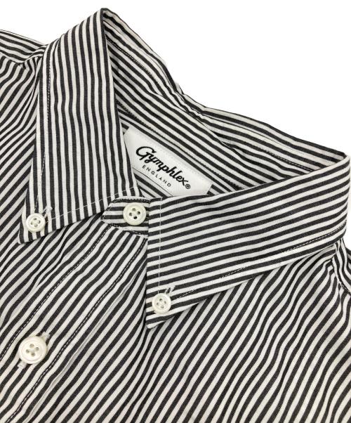 Gymphlex（ジムフレックス）Gymphlex (ジムフレックス) ストライプBDシャツ ブラック サイズ:16の古着・服飾アイテム