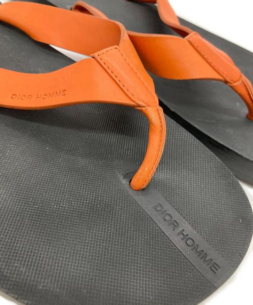 DIOR HOMME（ディオール オム）DIOR HOMME (ディオール オム) レザーコンビビーチサンダル ブラック×ブラウン サイズ:40の古着・服飾アイテム