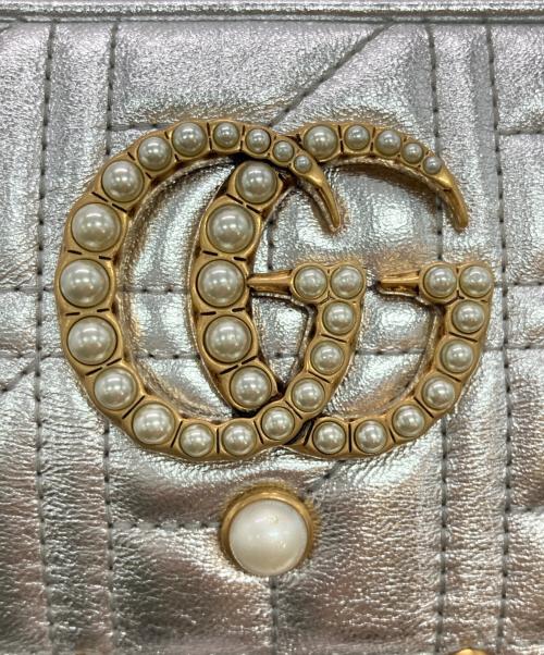 GUCCI（グッチ）GUCCI (グッチ) GGマーモントスモールカメラバッグ シルバーの古着・服飾アイテム