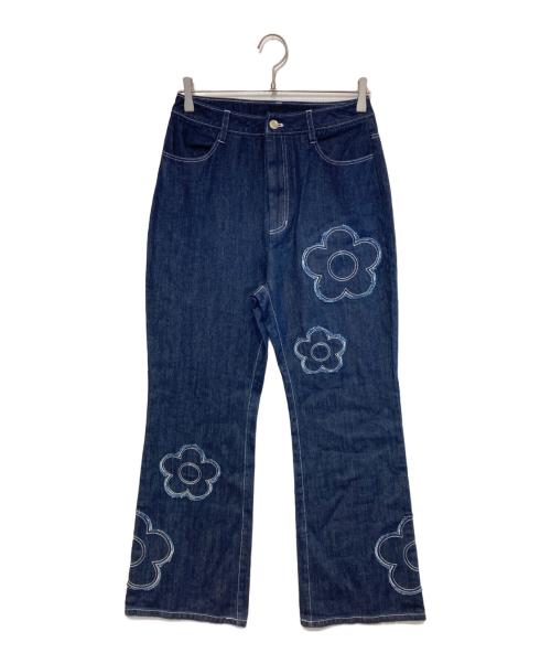 MARY QUANT（マリークヮント）MARY QUANT (マリークヮント) デイジーパッチデニム パンツ インディゴ サイズ:M 未使用品の古着・服飾アイテム