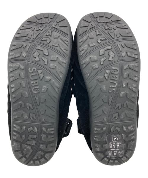 SUBU（スブ）SUBU (スブ) POTR (ピー・オー・ティー・アール) コラボスウェードスリッポン ブラック サイズ:26-27.5cmの古着・服飾アイテム