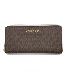 MICHAEL KORS（マイケル・コース）の古着「JET SET TRAVELジップアラウンドコンチネンタルウォレット」｜ブラウン