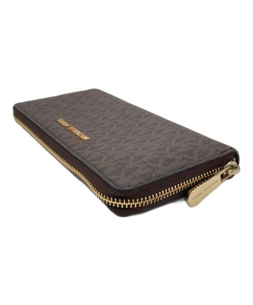MICHAEL KORS（マイケル・コース）MICHAEL KORS (マイケル・コース) JET SET TRAVELジップアラウンドコンチネンタルウォレット ブラウンの古着・服飾アイテム