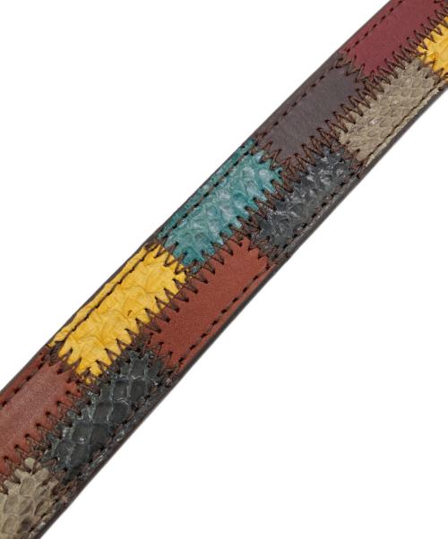 glamb（グラム）glamb (グラム) パッチワークレザーベルト マルチカラーの古着・服飾アイテム