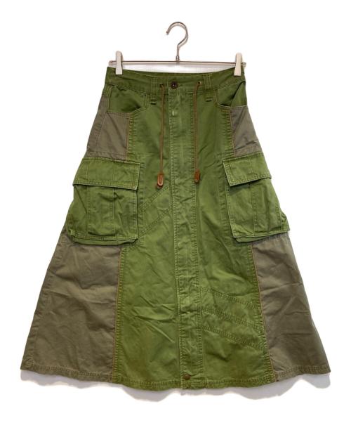 AVIREX（アヴィレックス）AVIREX (アヴィレックス) 切替スカート カーキ サイズ:Sの古着・服飾アイテム