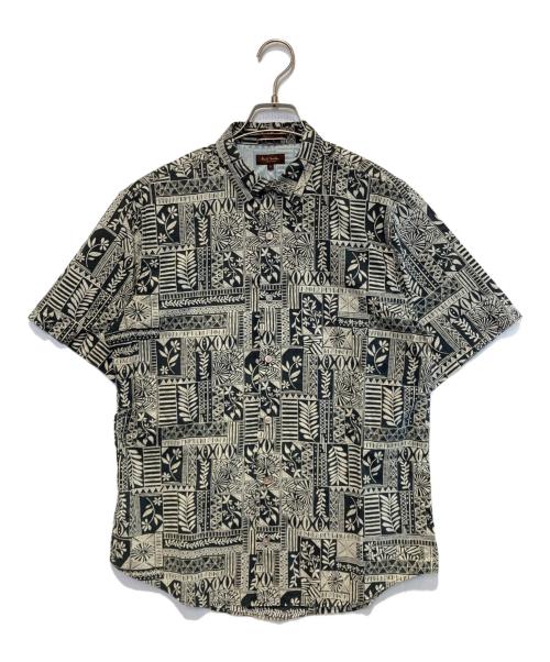 Paul Smith COLLECTION（ポールスミス コレクション）Paul Smith COLLECTION (ポールスミス コレクション) フレットワークプリントシャツ ブラック×ホワイト サイズ:Sの古着・服飾アイテム