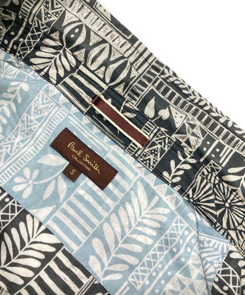 Paul Smith COLLECTION（ポールスミス コレクション）Paul Smith COLLECTION (ポールスミス コレクション) フレットワークプリントシャツ ブラック×ホワイト サイズ:Sの古着・服飾アイテム