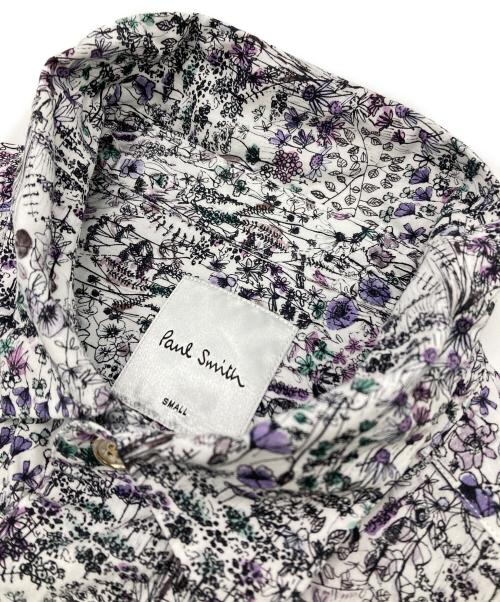 PAUL SMITH（ポールスミス）PAUL SMITH (ポールスミス) Sketch Floral カジュアルシャツ パープル×ホワイト サイズ:Sの古着・服飾アイテム